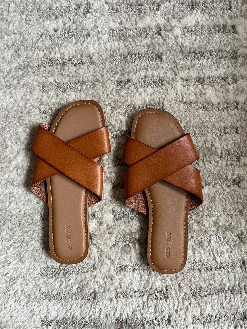Old Navy Women's Tan Crisscross Slide Sandals